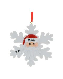 Personalized Santa Snowflake Ornament 