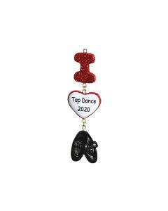 Personalized I Love Tap Dance Christmas Tree Ornament