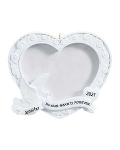 Personalized In Our Hearts Forever Photo Frame Ornament