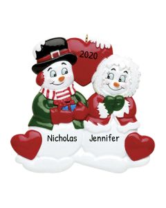 Personalized Snowman Couple Christmas Ornament 