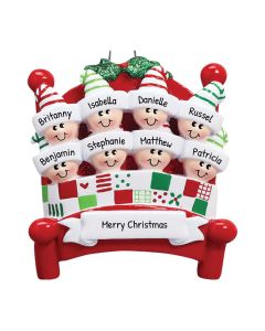 Personalized Bed Heads Family of 8 Christmas Tree Ornament