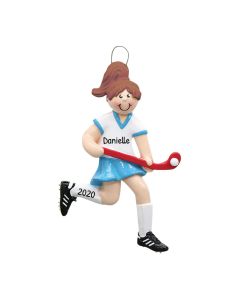 Personalized Field Hockey Girl Ornament