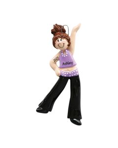 Personalized Tap Dancer Christmas Tree Ornament Brunette