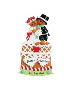 Personalized Gingerbread Wedding Cake Ornament