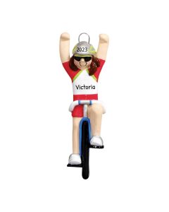 Personalized Bicycle Boy Christmas Tree Ornament Female Red 