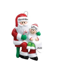 Personalized Santa with Kid Ornament 