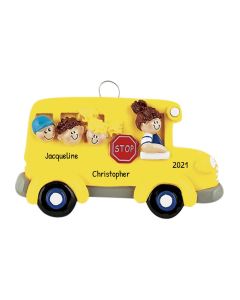 Personalized School Bus Christmas Ornament