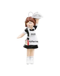 Personalized Waitress Girl Ornament 