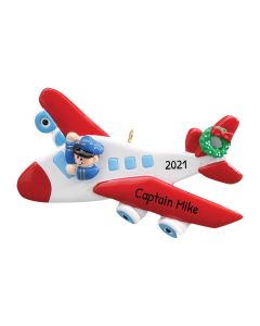 Personalized Airplane Captain Ornament
