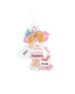Personalized Big Sister Christmas Tree Ornament Blonde