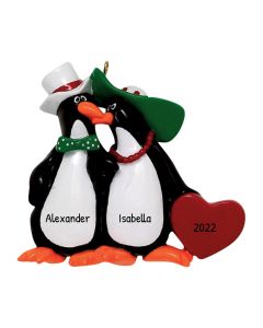 Personalized Penguin Couple Ornament 