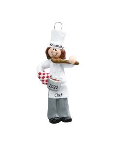 Personalized Chef Christmas Tree Ornament Female 