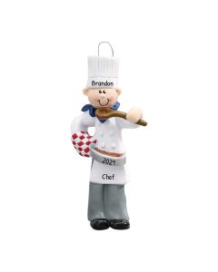 Personalized Chef Christmas Tree Ornament Male 