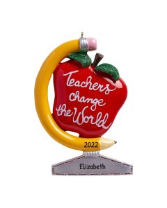 Personalized Teachers Change the World Ornament