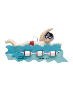Personalized Swimmer Girl Christmas Tree Ornament Male 