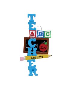 Personalized ABC Teacher Ornament