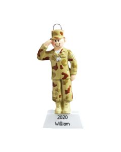Personalized Army Christmas Tree Ornament Male