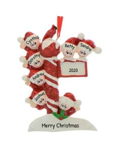 Personalized Street Post Family of 7 Christmas Tree Ornament 