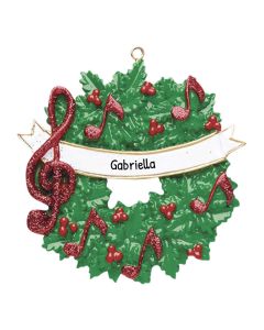 Personalized Music Wreath Ornament