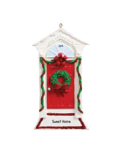 Personalized Red Bow Door Ornament 
