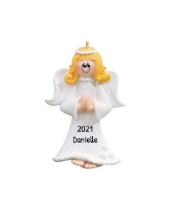 Personalized Star Angel Christmas Tree Ornament Blonde 