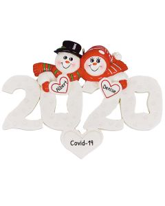 Personalized Snow Couple Ornament 