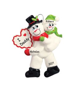 Personalized I Love Mommy Family of 2 Christmas Tree Ornament 