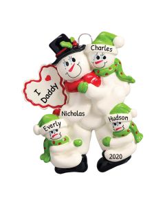 Personalized I Love Mommy Family of 4 Christmas Tree Ornament 