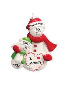 Personalized I Love Mommy Christmas Ornament with 1 Kid