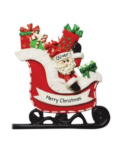 Personalized Santa’s Gift Sleigh Ornament 
