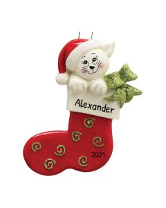 Personalized Cat Stocking Ornament 