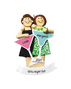 Personalized Girls Night Out Christmas Tree Ornament 2 Friends 