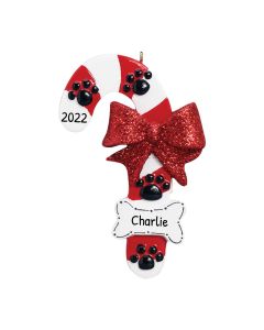 Personalized Dog Candy Cane Ornament 