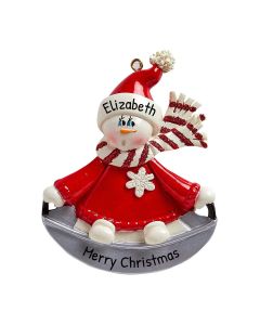 Personalized Snow Saucer Ornament 