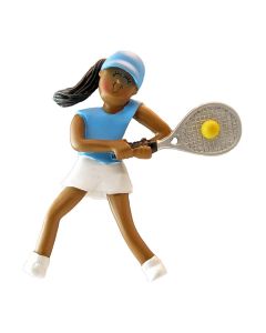 Personalized Tennis Girl Christmas Ornament Female Neutral African American