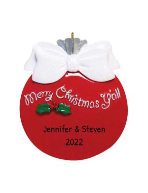 Personalized Merry Christmas Y'all Ornament